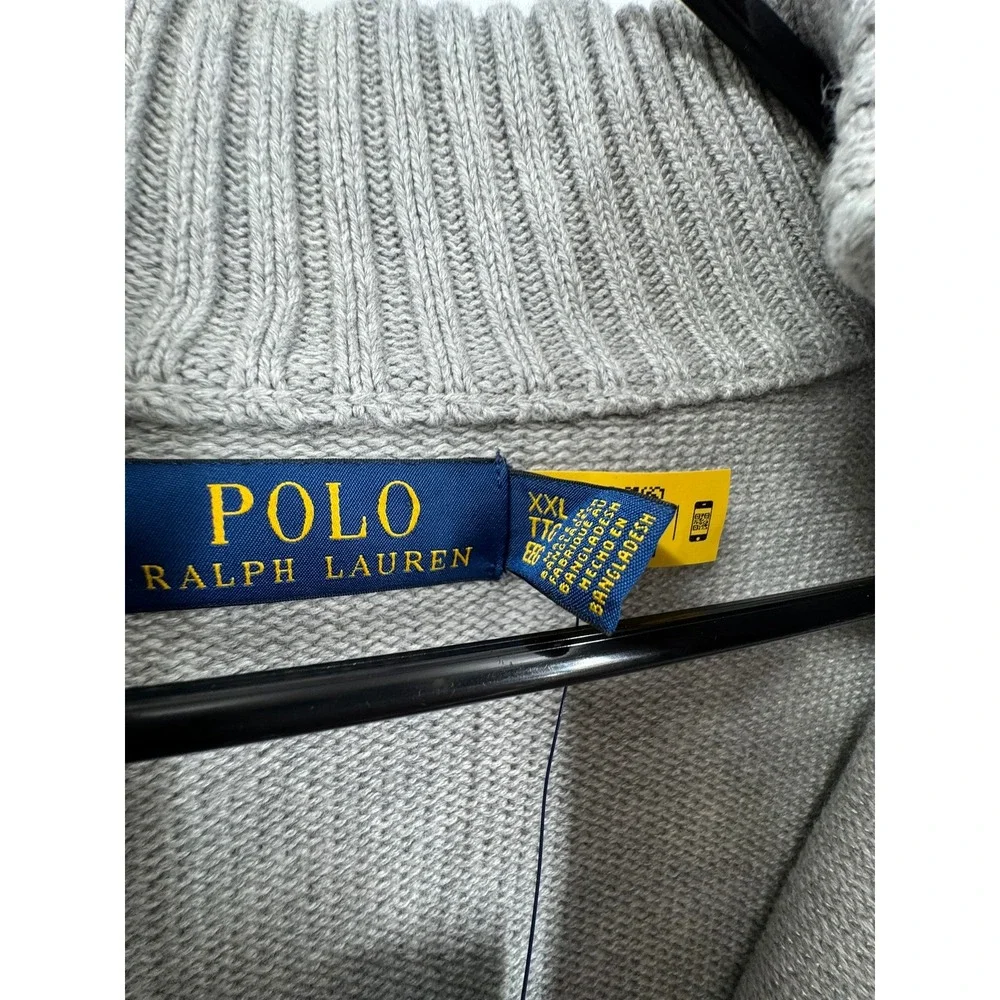 Polo Ralph Lauren Men's Cotton Shaker Half‎ Zip Sweater Knit Pullover Gray XXL
